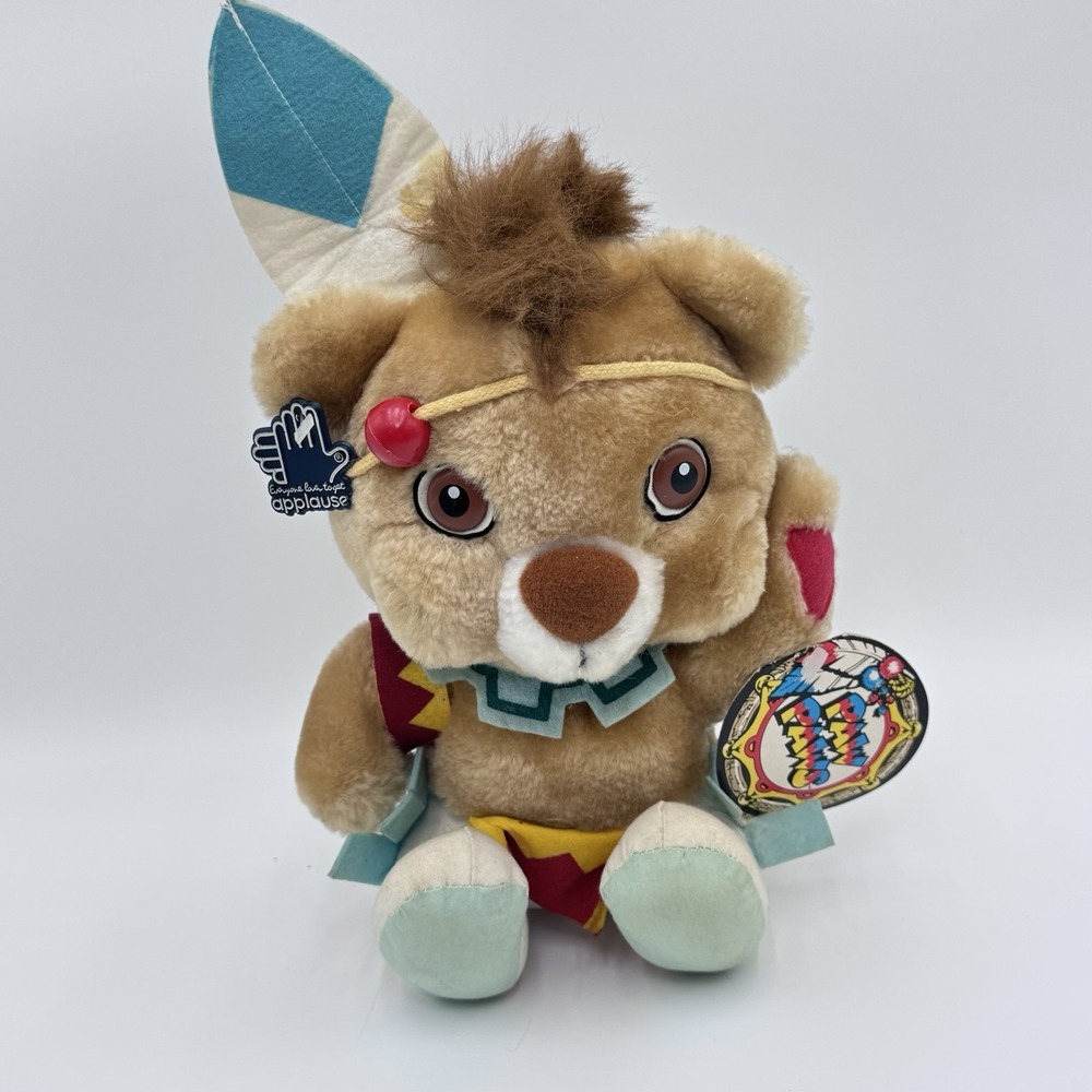 VTG 1985 Applause Hanna Barbera PAW PAWS Brave‎ Paw Indian Bear Stuffed Plush 9"